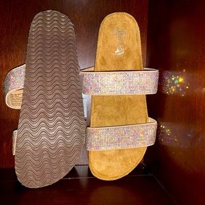 Comfy glitter slippers!